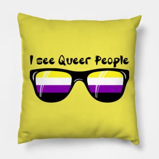 Non-Binary Sunglasses - Queer People Pillow