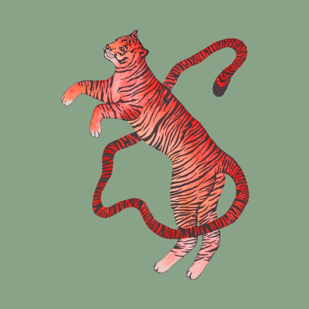 Red beautiful zodiac tiger by deadblackpony