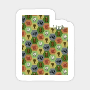 Utah State Map Board Games Magnet