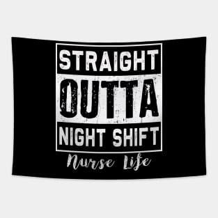 Straight Outta Night Shift | Funny Nurse Life | RN LPN Tapestry