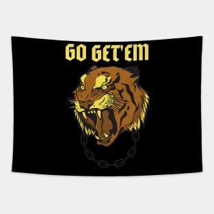 Mens Go Get Em Tiger Funny Motivational Big Cat Tee Tapestry