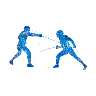 Fencing blue art T-Shirt