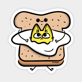 Cat Egg Toast Magnet