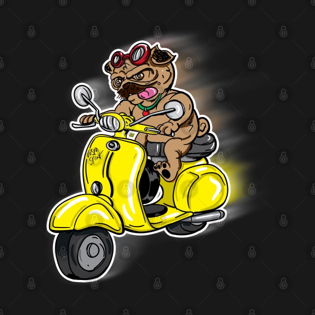 Scooter Riding Pug (Pug Dog 2021) by silentrob668