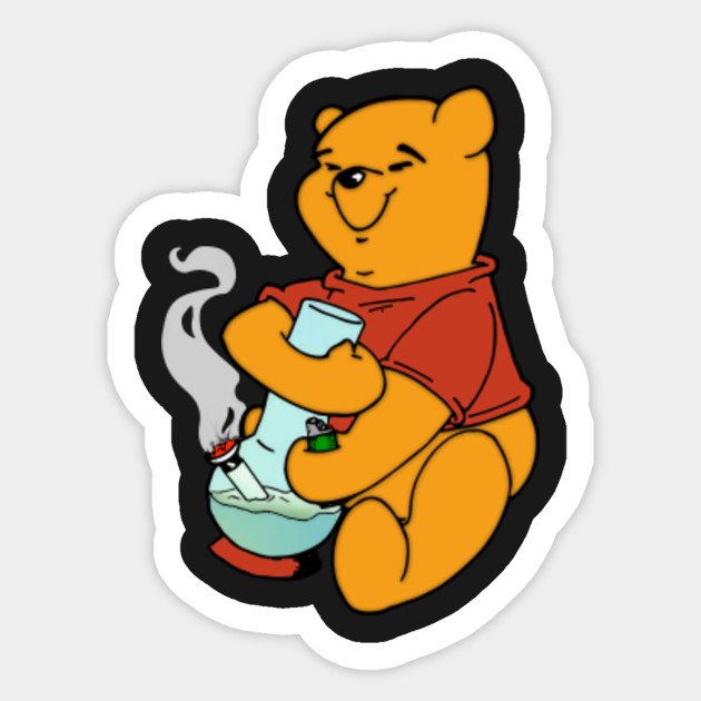Pooh the Pot Head - Pooh Bear - Sticker | TeePublic