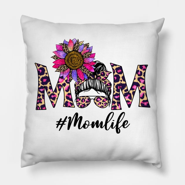 MOM LIFE Pillow by Myartstor 