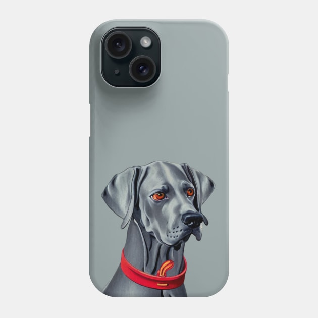 Blue Weimaraner Dog Puppy Phone Case by Mochabonk