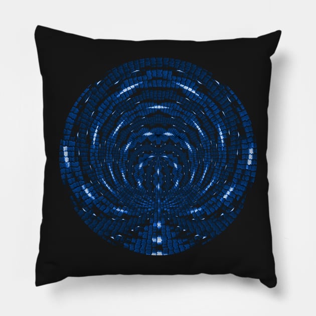 Polka Dot Pixel Patterns Blue symmetric Star Pillow by PlanetMonkey