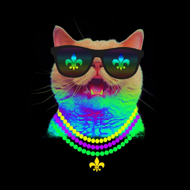 'Mardi Gras Cat' Fashionable Cats Lover Gift by ourwackyhome