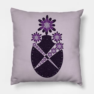 Purple Flowers In floral Vase Pillow