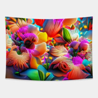 Colorful Flower Art Tapestry