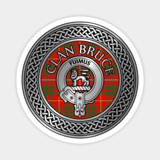 Clan Bruce Crest & Tartan Knot Magnet