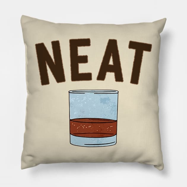 Whiskey Neat Old Fashioned Scotch and Bourbon II Pillow by Talkad