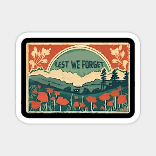 Lest We Forget Aboriginal Australian Anzac Day Remembrance of Soldiers Aussie Magnet