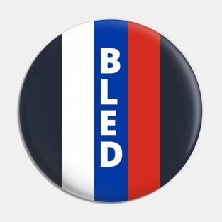 Bled City in Slovenian Flag Colors Vertical Pin