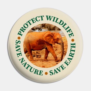 Wildlife Conservation Earth Day Elephants Pin