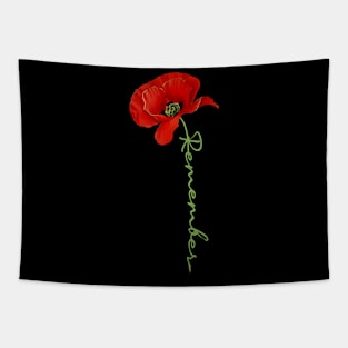 Patriotic Red Poppy Flowers Design Veterans And Memorial Day Tapestry