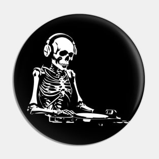 dj skeleton Pin