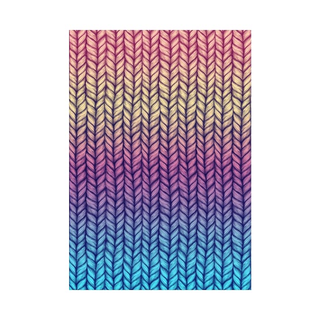 Rainbow Gradient Chunky Knit Pattern by micklyn