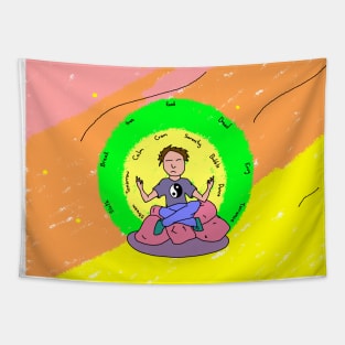 The Meditator, without fish Tapestry