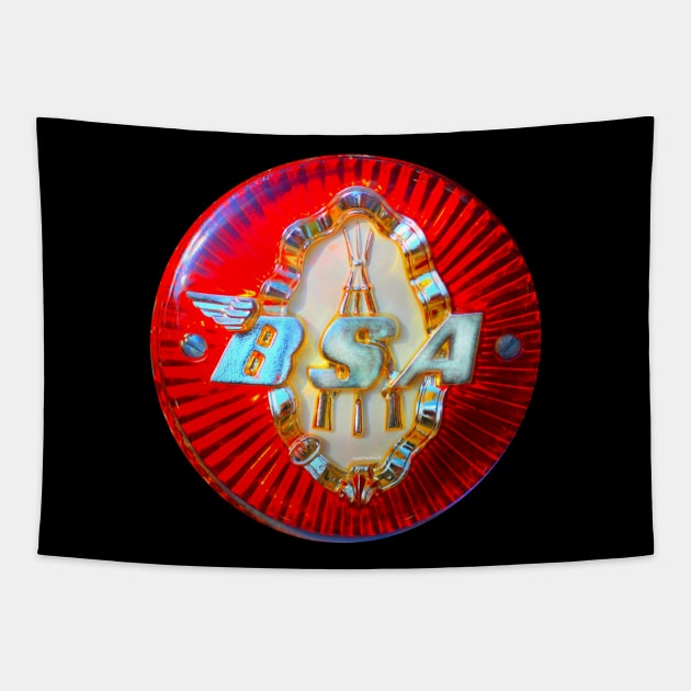 Vintage BSA Motorcycle Tank Badge Tapestry by MotorManiac