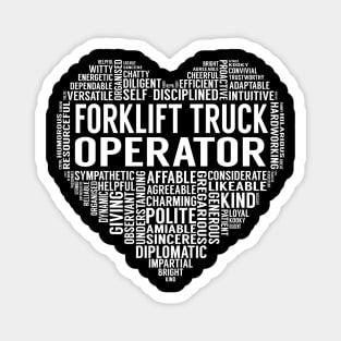 Forklift Truck Operator Heart Magnet