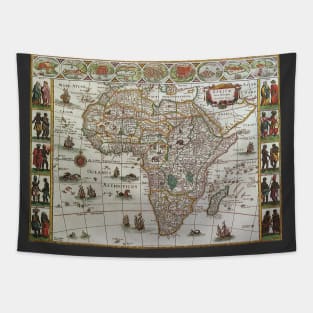 Antique Old World Map of Africa by Willem Jansz Blaeu, c.1635 Tapestry