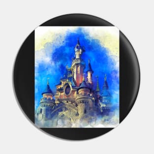 Fantasy castle - Watercolor artwork Pin