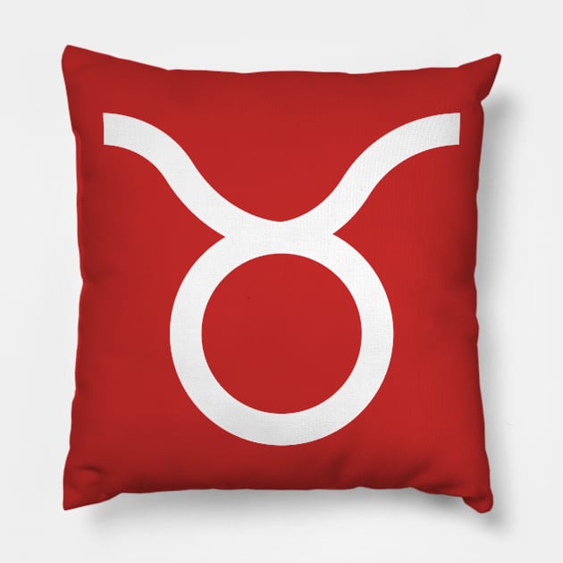 Taurus Horoscope Astrology Zodiac White Pillow by GAz