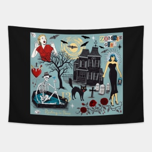 Zombie Girl Tapestry