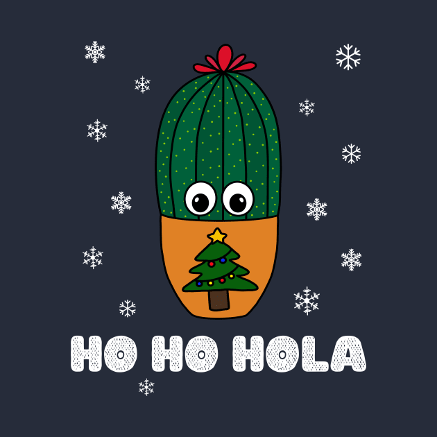 Ho Ho Hola - Cactus In Christmas Tree Pot by DreamCactus