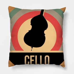 Retro Vintage Cello Gift For Cellists Pillow