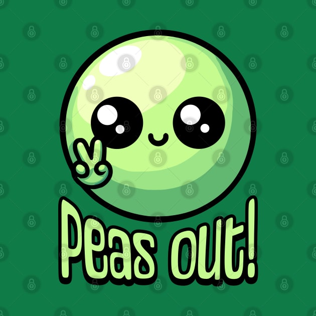Peas Out! Cute Pea Pun by Cute And Punny