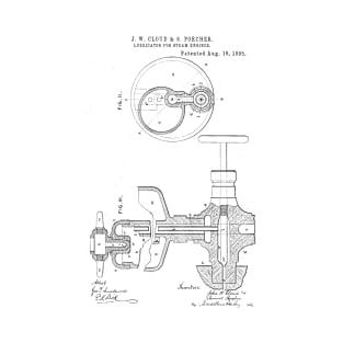 Lubricator for Steam Engine Vintage Patent Hand Drawing T-Shirt