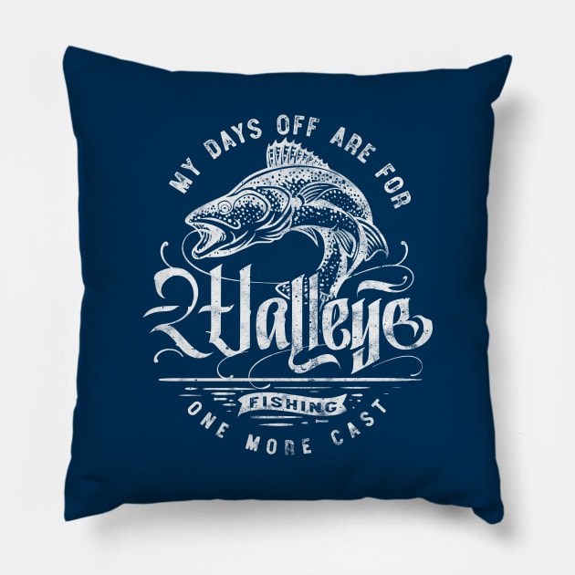Walleye Fishing Vintage Look Fishermen Design Pillow by MarkusShirts