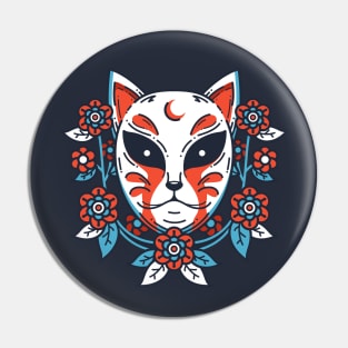 Oni Cat Mask Pin