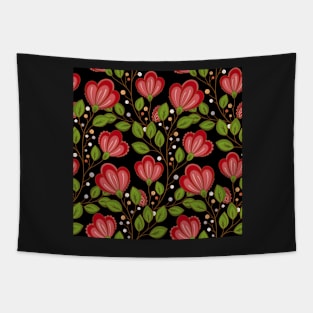 Pattern with Vintage Floral Motifs Tapestry