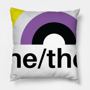 He/They Pronouns Nonbinary Rainbow Pillow