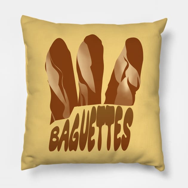 French Baguettes Design by Creampie Pillow by CreamPie