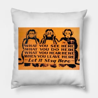 Three Monkeys Pillow