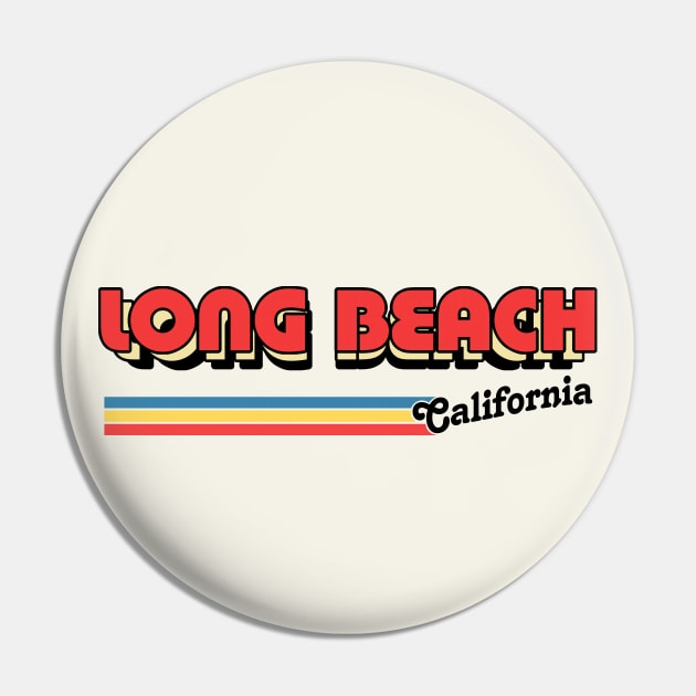 Long Beach // Retro Typography Design Pin by DankFutura