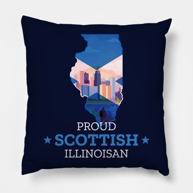 Proud Scottish Illinoisan - Illinois State Pride Pillow by Family Heritage Gifts