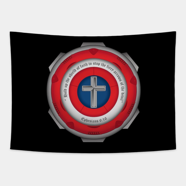 Captain Shield of Faith Tapestry by krisk9k