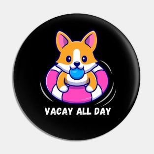 Corgi On Vacation Pin