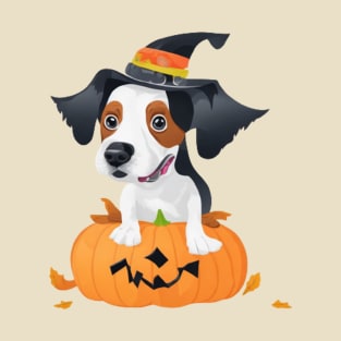 A cute dog in pumpkin celebrating Halloween T-Shirt