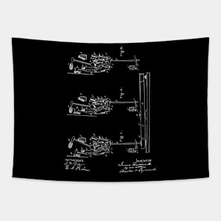 Piano Action Vintage Patent Hand Drawing Tapestry