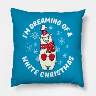 Dreaming of a White Christmas - Polar Bear Pillow