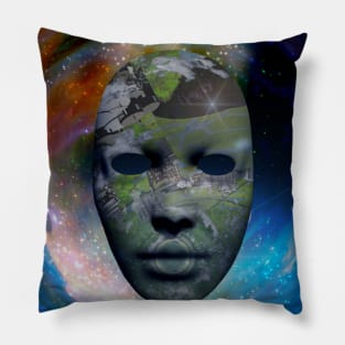 Mask in the space Pillow