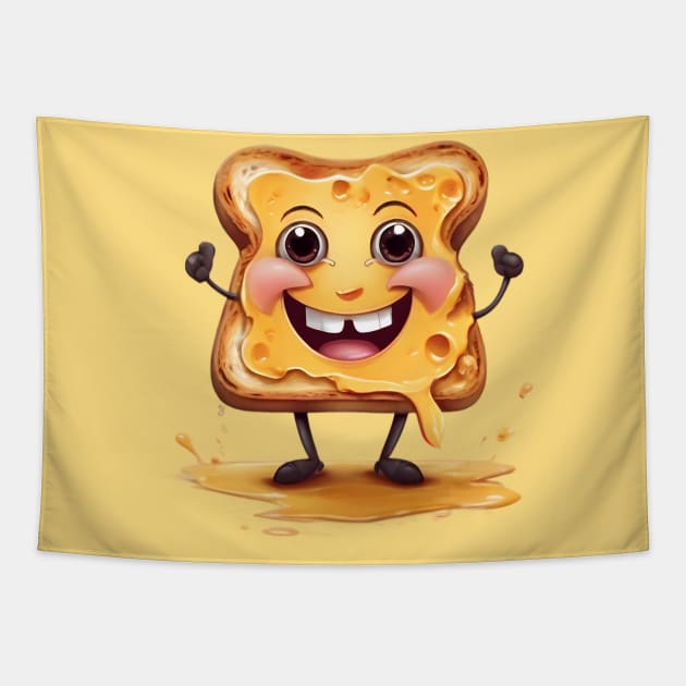 Cheesy Chuckle Toast Tapestry by LuminaCanvas