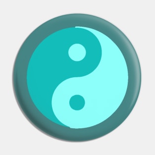 Yin Yang in shades of blue Pin